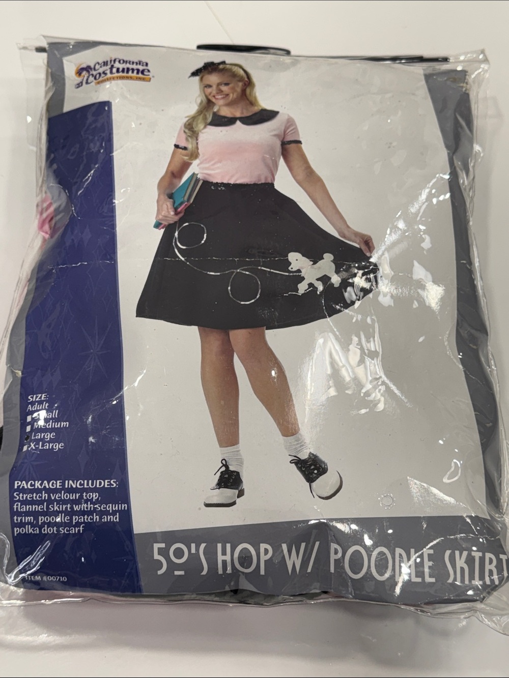 California Costume 50's Hop Poodle Skirt Costume – Women’s L – Black & Pink